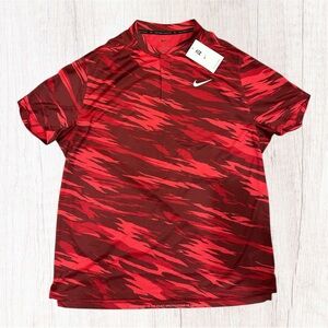 Nike Tiger Woods ADV Camo Blade Polo DA3072 690 Sunday Red Crush Red Sz L NEW